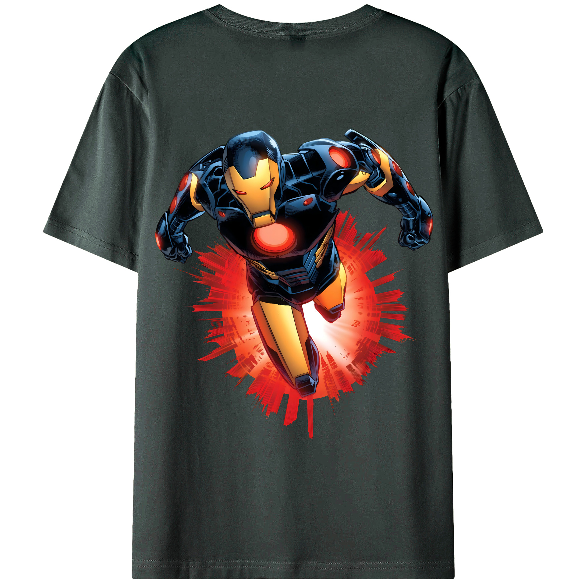 （画像用） アベンジャーズ The Avengers 綿100％ メンズ半袖Tシャツ（バックプリント） 通気性